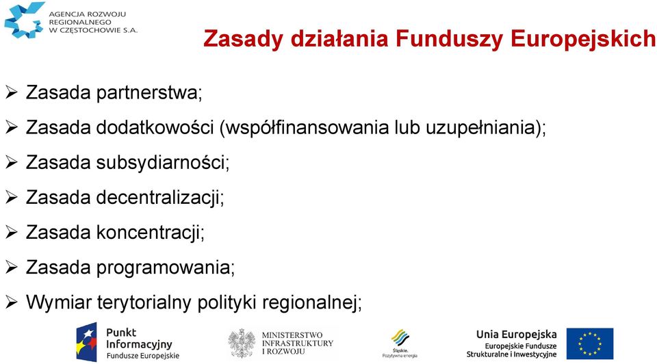 Zasada subsydiarności; Zasada decentralizacji; Zasada