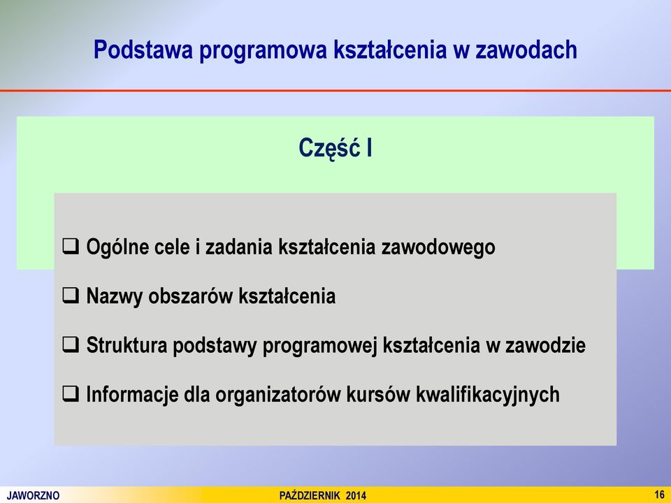 Struktura podstawy programowej kształcenia w zawodzie Informacje