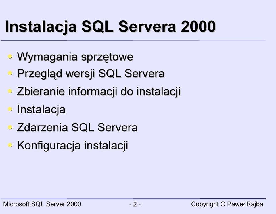 Zbieranie informacji do instalacji