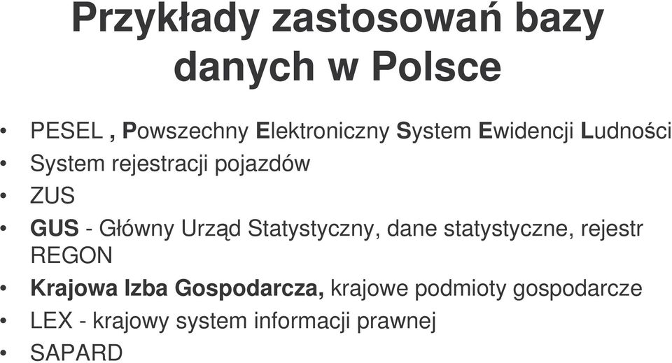 Urzd Statystyczny, dane statystyczne, rejestr REGON Krajowa Izba
