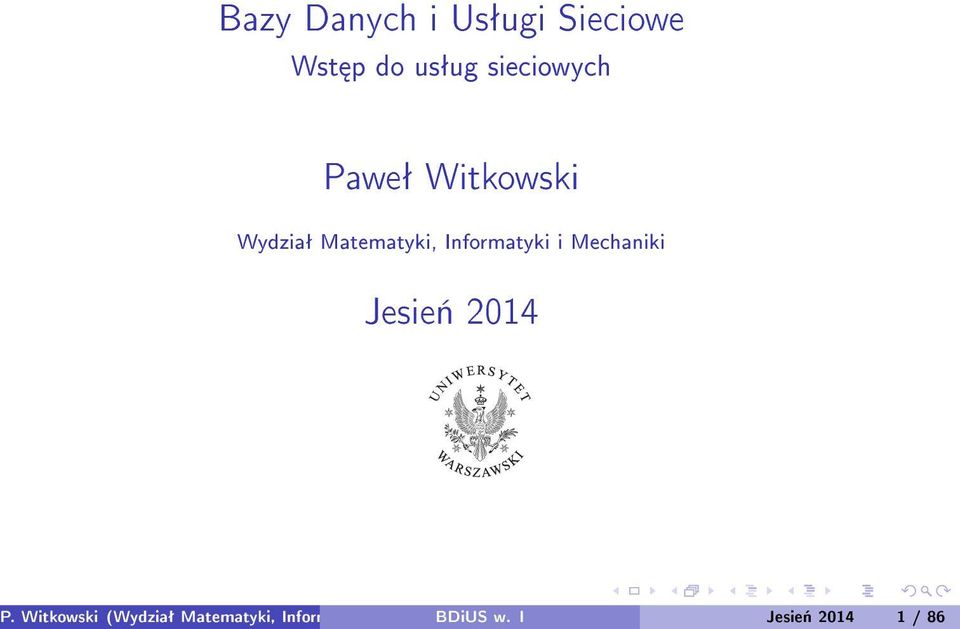 Informatyki i Mechaniki Jesie«2014 P.
