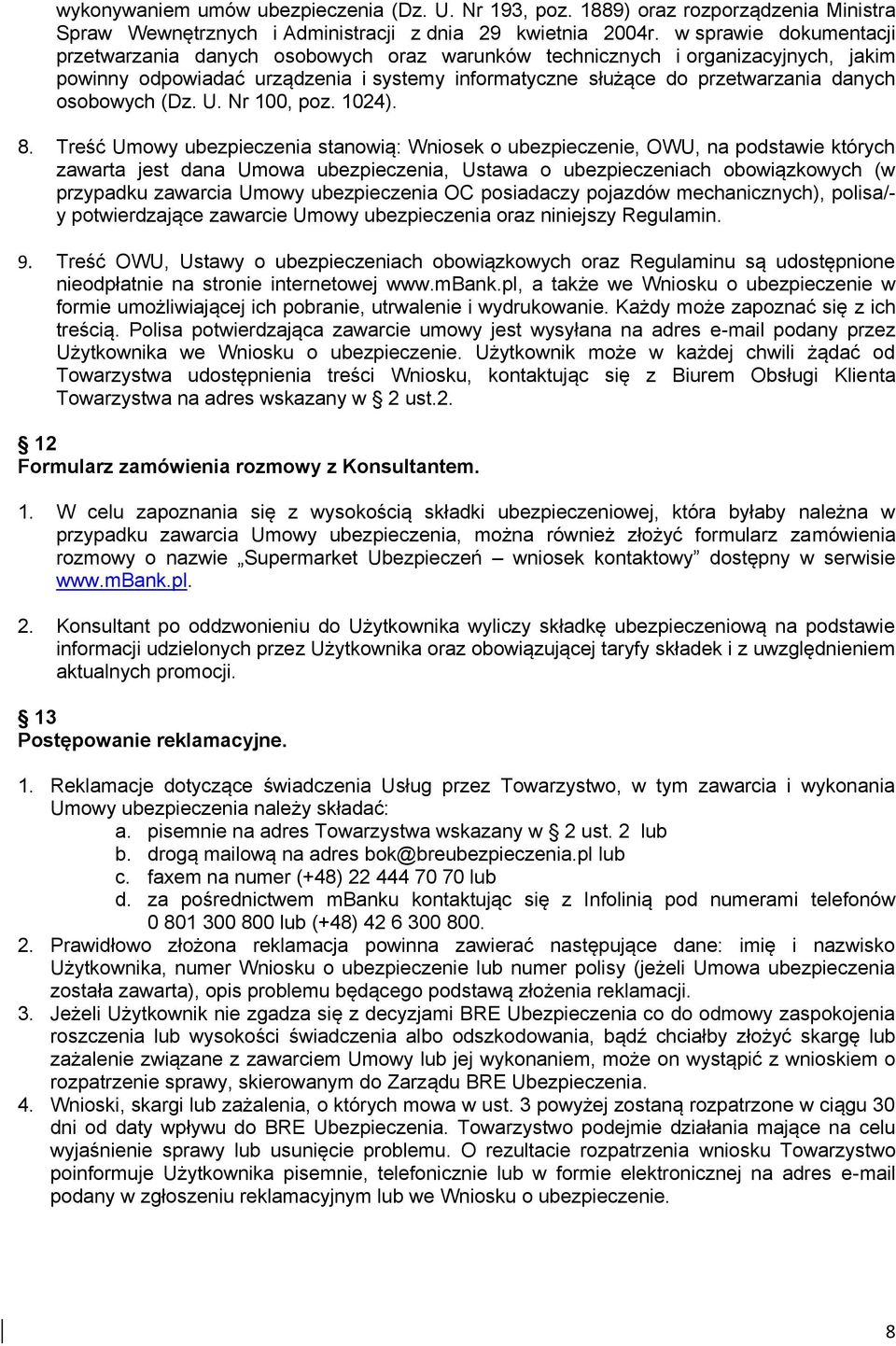 osobowych (Dz. U. Nr 100, poz. 1024). 8.