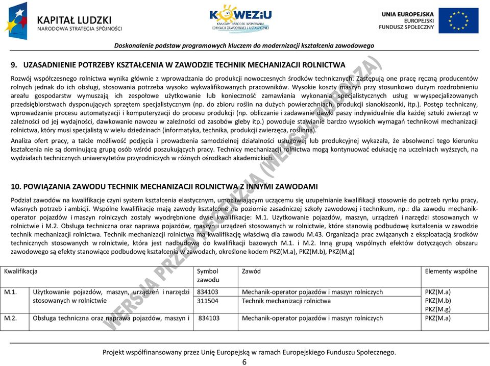 Wysokie koszty maszyn przy stosunkowo dużym rozdrobnieniu areału gospodarstw wymuszają ich zespołowe użytkowanie lub konieczność zamawiania wykonania specjalistycznych usług w wyspecjalizowanych