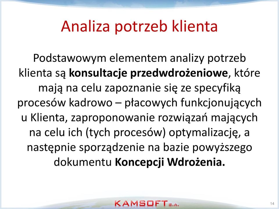 płacowych funkcjonujących u Klienta, zaproponowanie rozwiązań mających na celu ich (tych