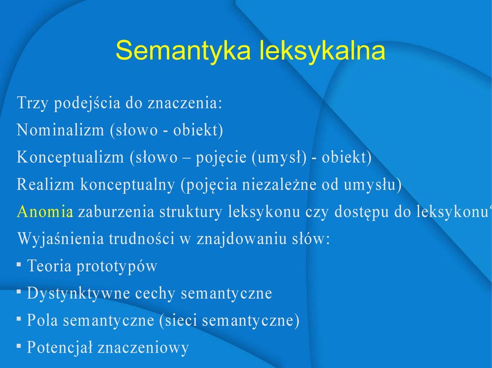 zaburzenia struktury leksykonu czy dostępu do leksykonu?