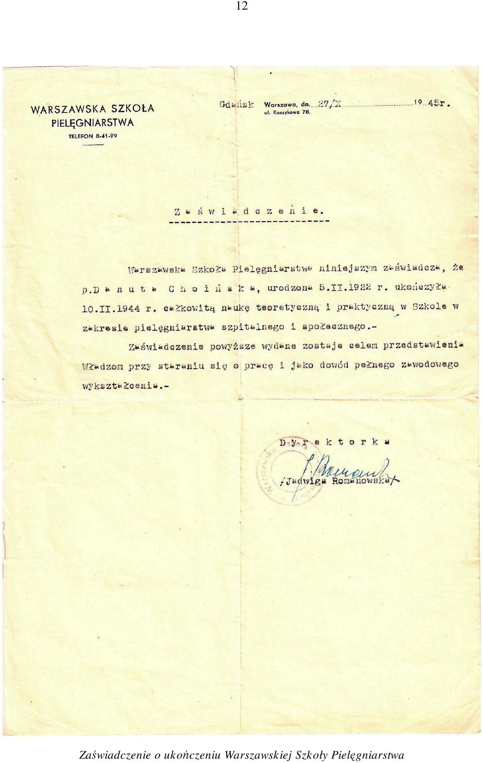 ukończeniu