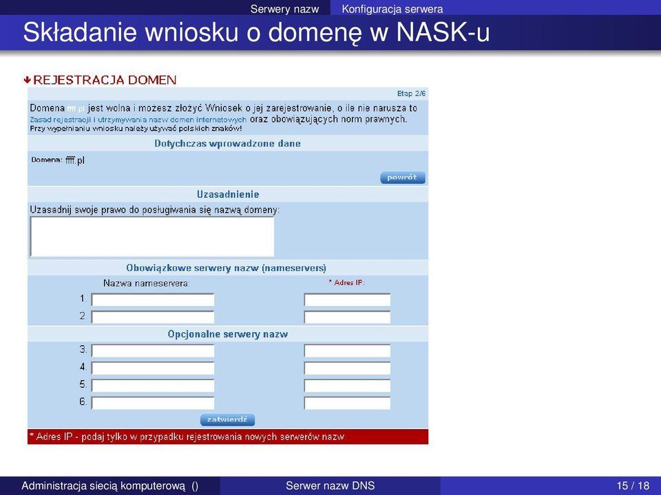 domenę w NASK-u