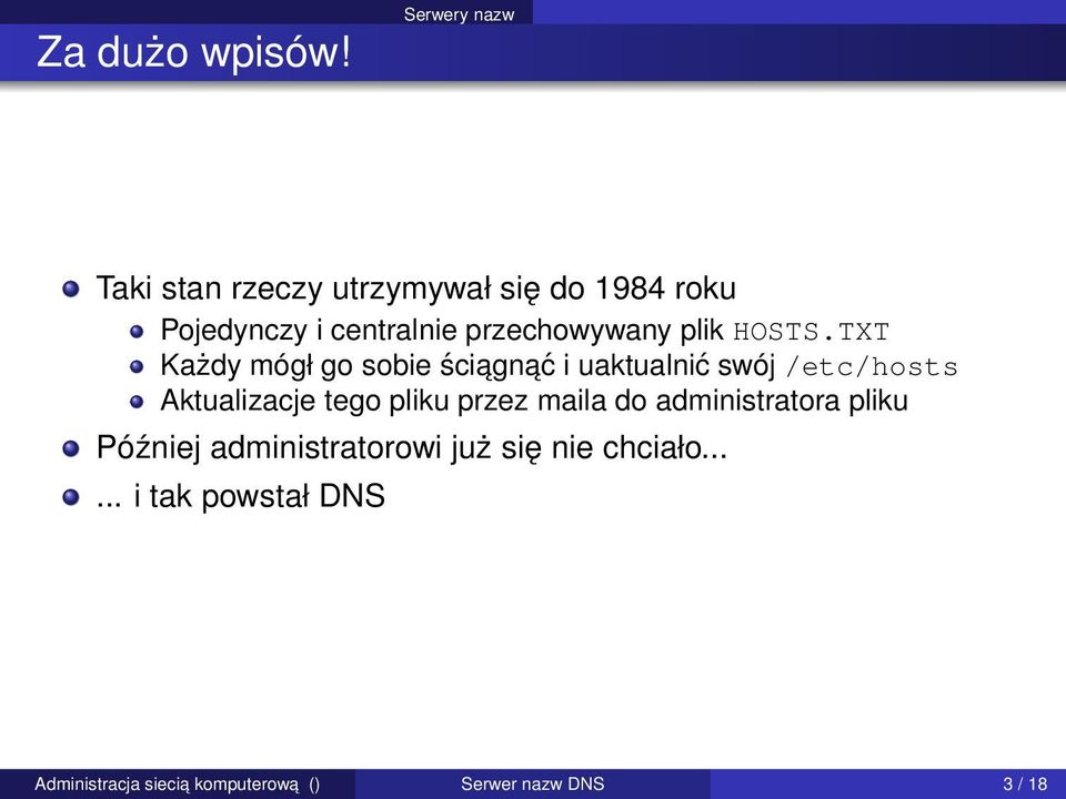 przechowywany plik HOSTS.