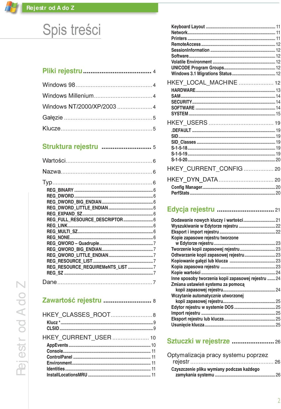 ..7 REG_QWORD_LITTLE_ENDIAN...7 REG_RESOURCE_LIST...7 REG_RESOURCE_REQUIREMeNTS_LIST...7 REG_SZ...7 Dane...7 Zawartość rejestru... 8 HKEY_CLASSES_ROOT...8 Klucz *...9 CLSID...9 HKEY_CURRENT_USER.