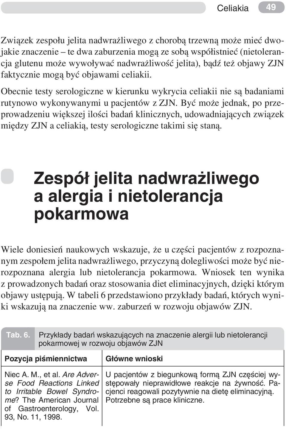 Być może jednak, po przeprowadzeniu większej ilości badań klinicznych, udowadniających związek między ZJN a celiakią, testy serologiczne takimi się staną.