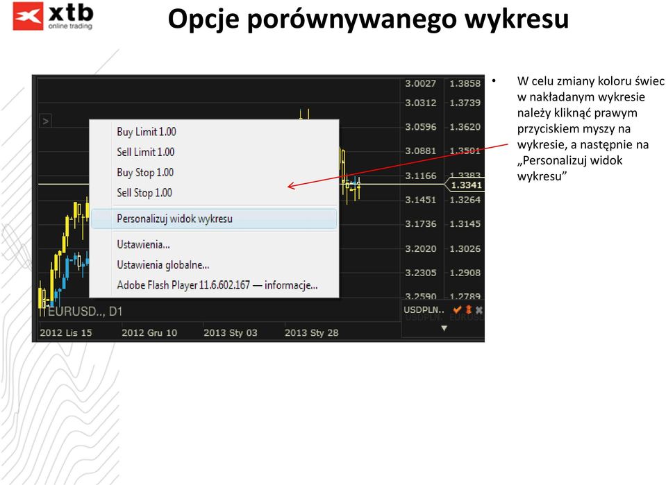 kliknąć prawym przyciskiem myszy na