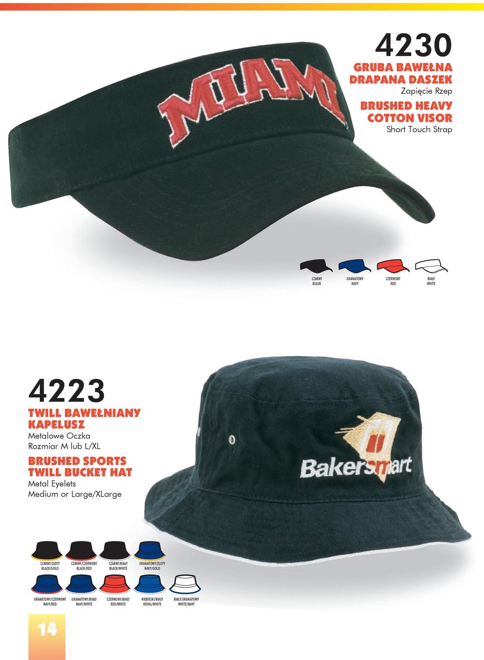 BUCKET HAT Metal Eyelets Medium or Large/XLarge /ZŁOTY /GOLD /CZERWONY /RED /BIAŁY /WHITE /ZŁOTY