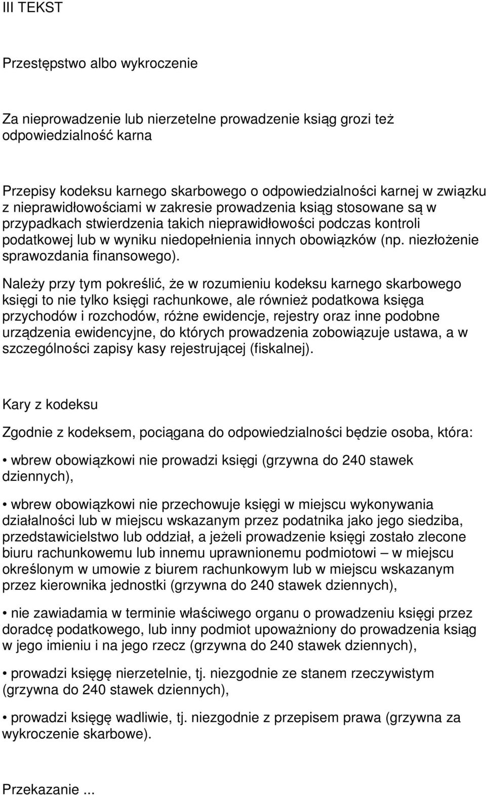 niezłożenie sprawozdania finansowego).