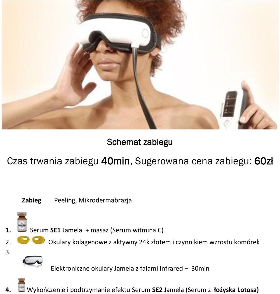 Okulary kolagenowe z aktywny 24k złotem i czynnikiem wzrostu komórek 3.