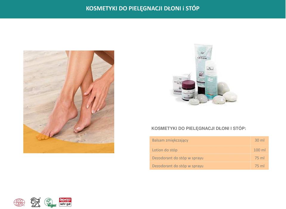 zmiękczający Lotion do stóp Dezodorant do stóp