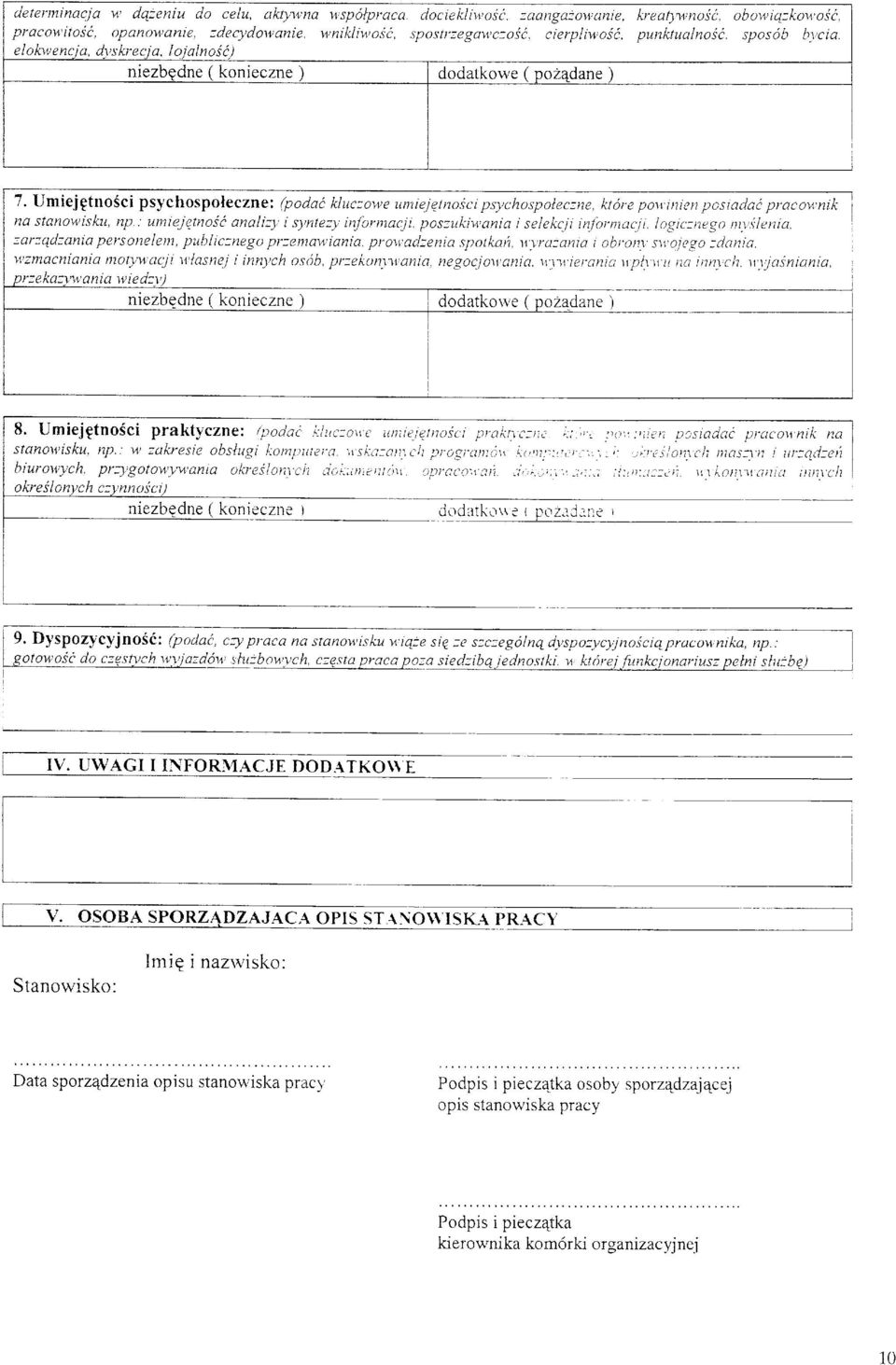 jqtnoici psl,chospolec:ne, ktore poy,inten posiadac pracott,nik na stanoutisktt, np.; untiejqtnoic anali:y,i svntez), inforntacji, posztrkiv,ania ise/ekcii injormacli.