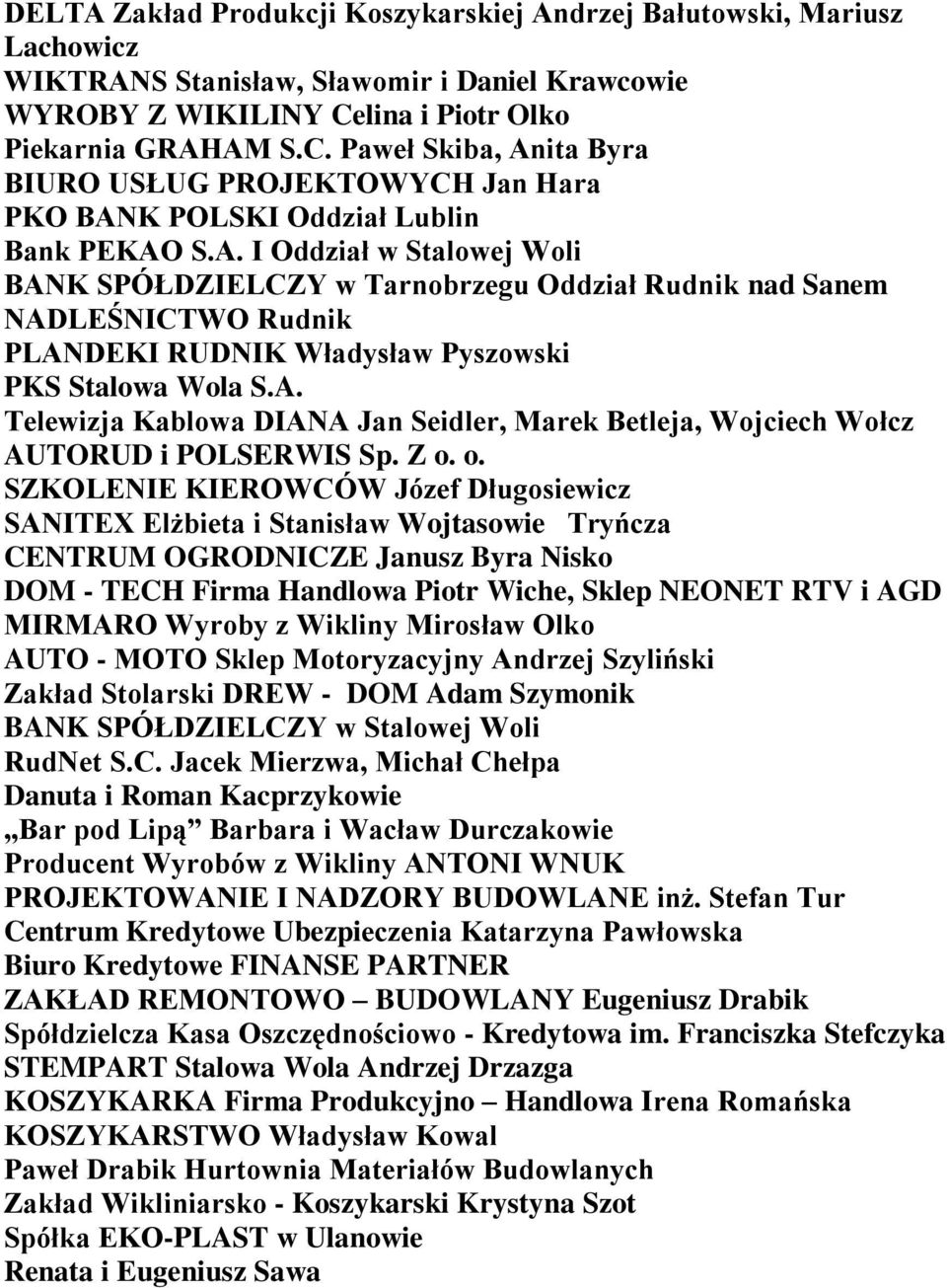 A. Telewizja Kablowa DIANA Jan Seidler, Marek Betleja, Wojciech Wołcz AUTORUD i POLSERWIS Sp. Z o.