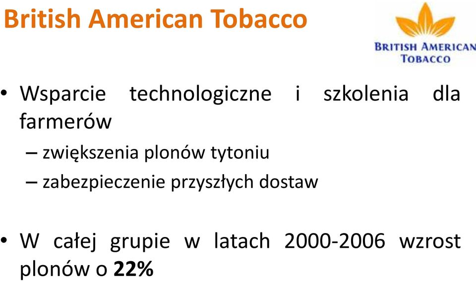zwiększenia plonów tytoniu zabezpieczenie