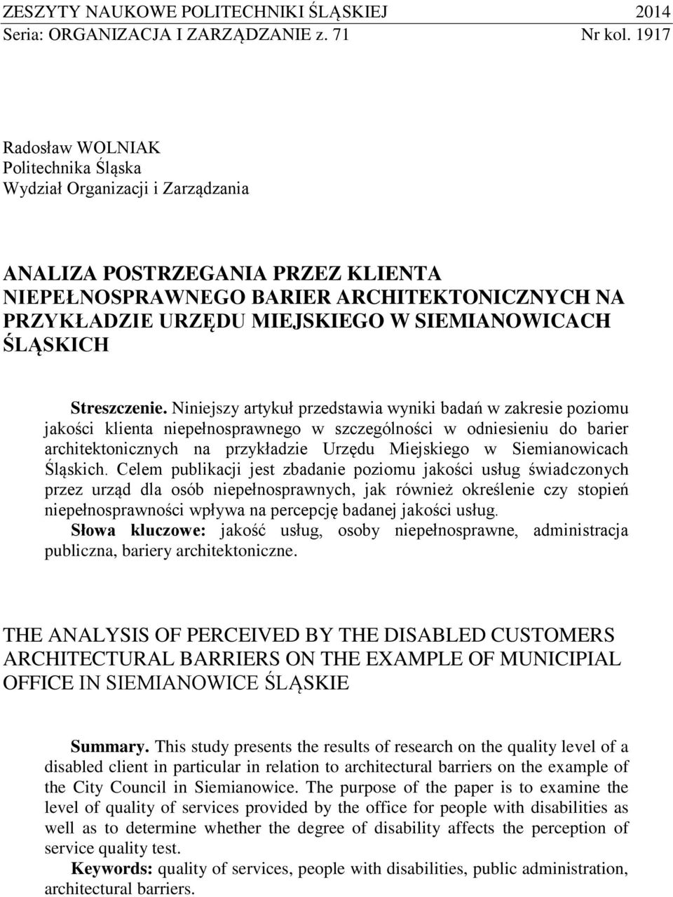 SIEMIANOWICACH ŚLĄSKICH Streszczenie.
