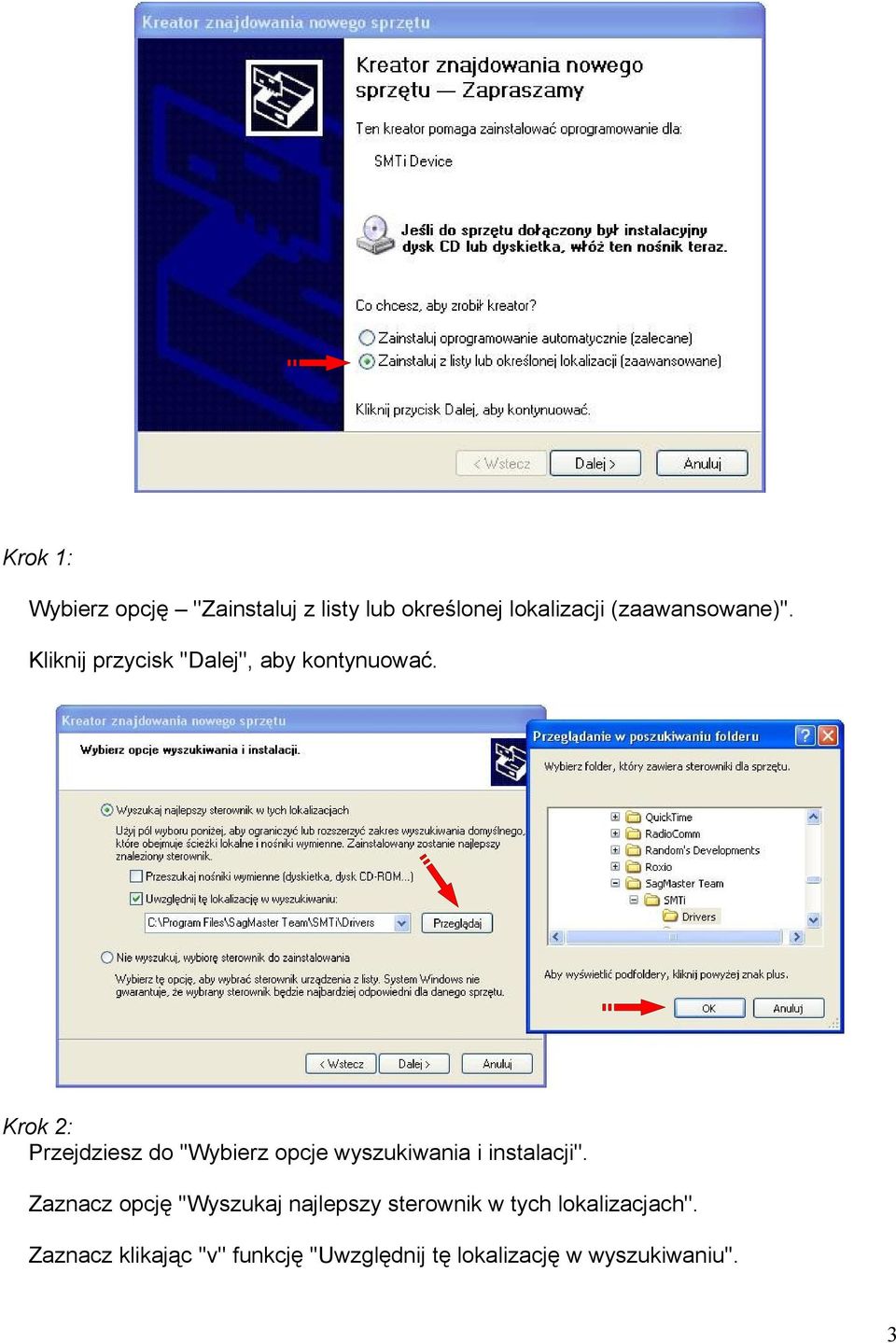 Krok 2: Przejdziesz do ''Wybierz opcje wyszukiwania i instalacji''.