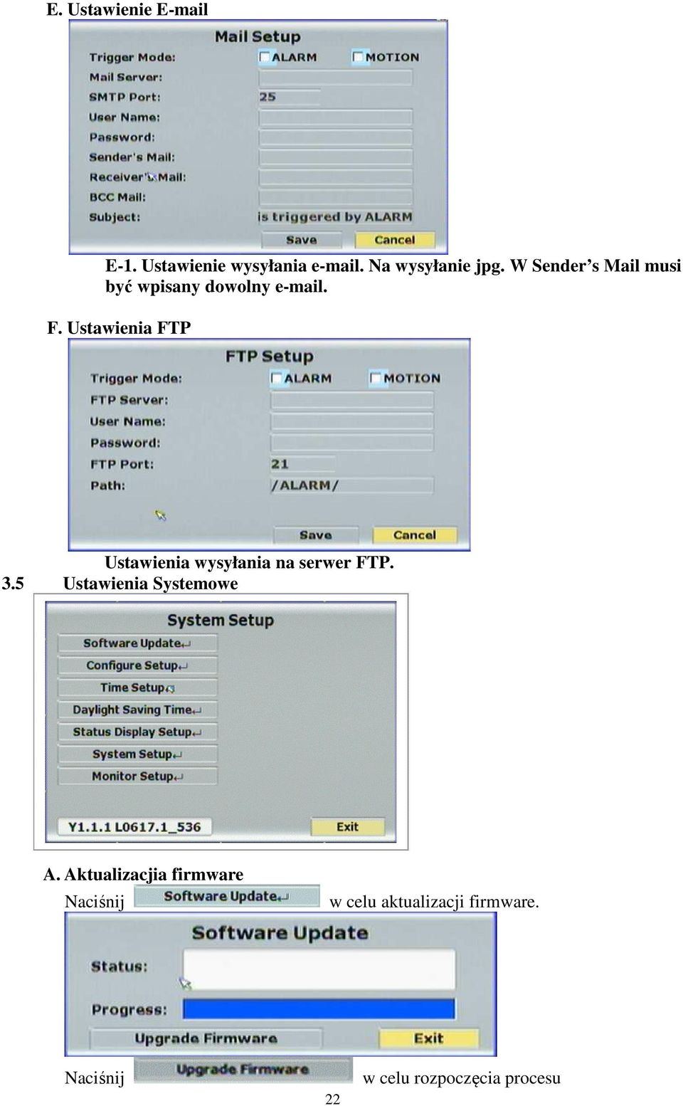 Ustawienia FTP Ustawienia wysyłania na serwer FTP. 3.