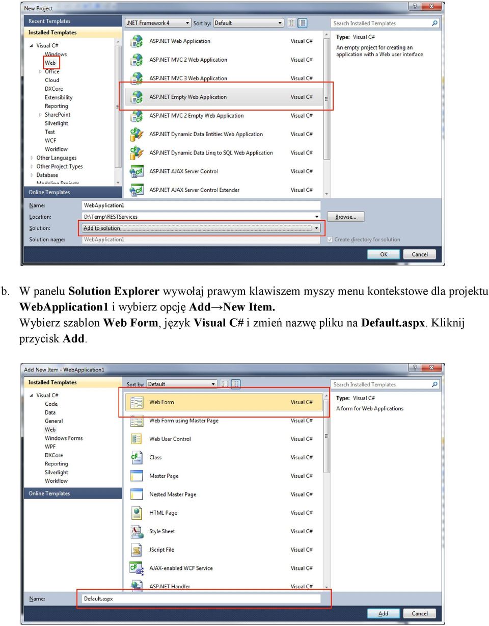 wybierz opcję Add New Item.