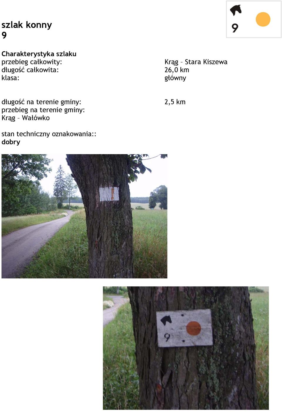główny długość na terenie gminy: przebieg na terenie