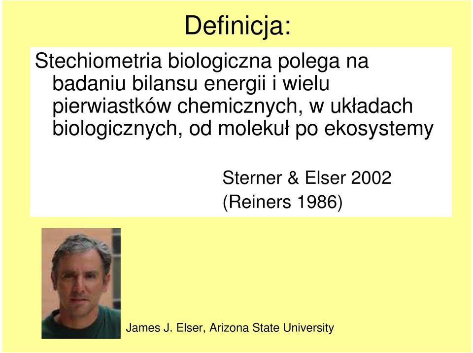układach biologicznych, od molekuł po ekosystemy Sterner