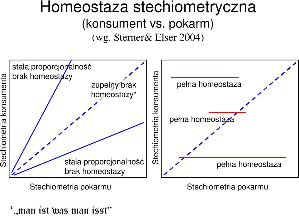 zupełny brak homeostazy* stała proporcjonalność brak homeostazy Stechiometria