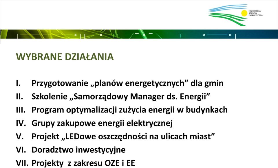 Program optymalizacji zużycia energii w budynkach IV.