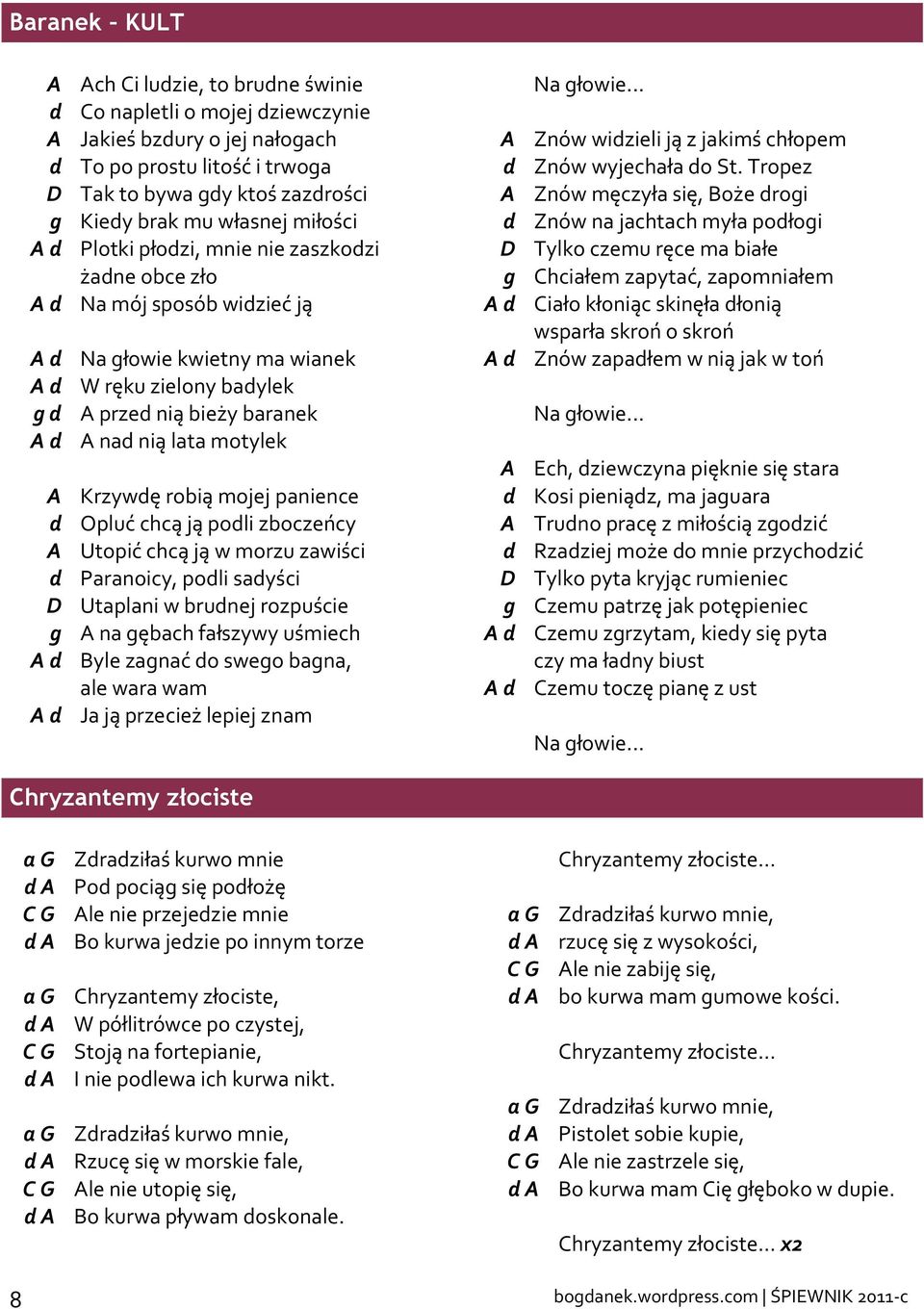 poli syści Utplni w brunj rozpuści n gębch fłszywy uśmich Byl zgnć o swgo bgn, l wr wm J ją przciż lpij znm g g N głowi... Znów wizili ją z jkimś chłopm Znów wyjchł o St.