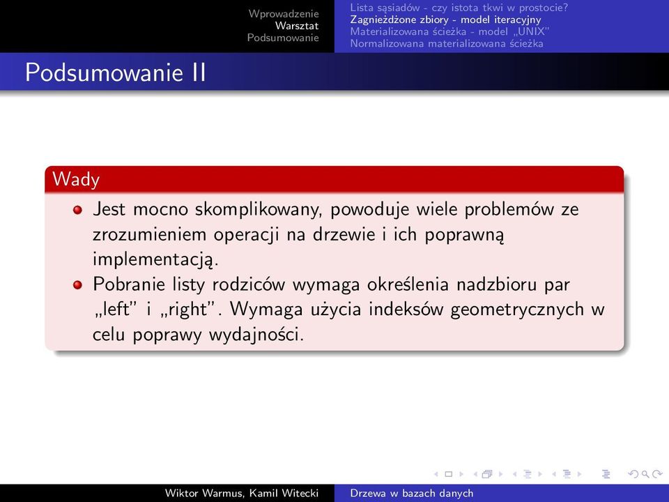 Pobranie listy rodziców wymaga określenia nadzbioru par left i