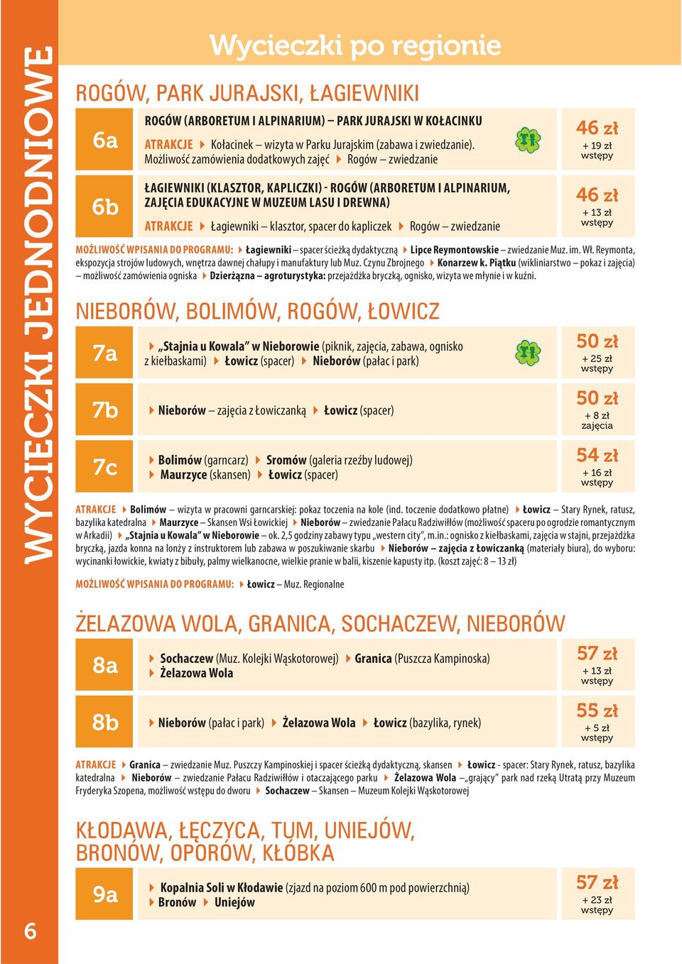 spacer do kapliczek Rogów zwiedzanie 46 zł + 19 zł 46 zł MOŻLIWOŚĆ WPISANIA DO PROGRAMU: Łagiewniki spacer ścieżką dydaktyczną Lipce Reymontowskie zwiedzanie Muz. im. Wł.