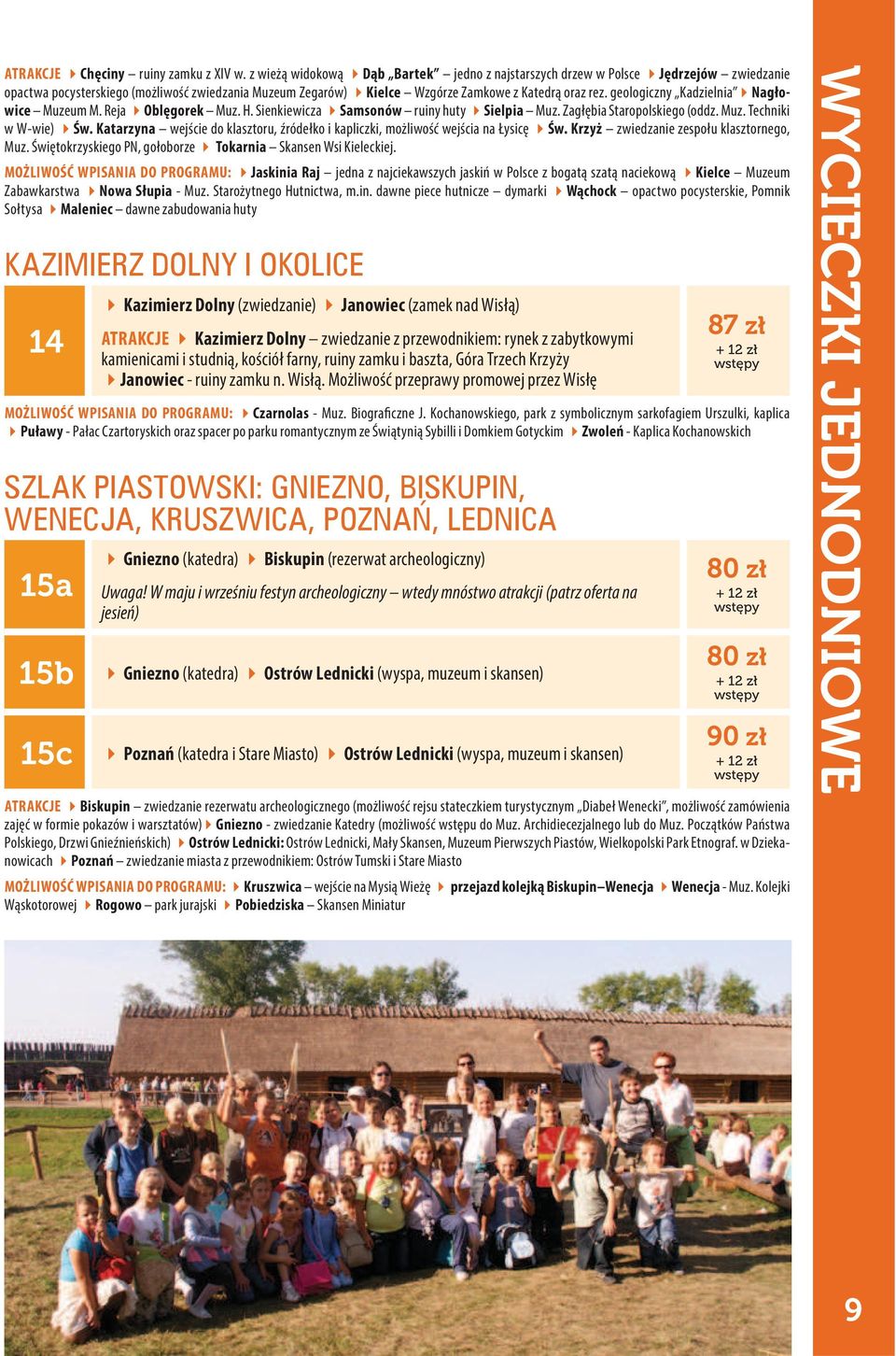 geologiczny Kadzielnia Nagłowice Muzeum M. Reja Oblęgorek Muz. H. Sienkiewicza Samsonów ruiny huty Sielpia Muz. Zagłębia Staropolskiego (oddz. Muz. Techniki w W-wie) Św.