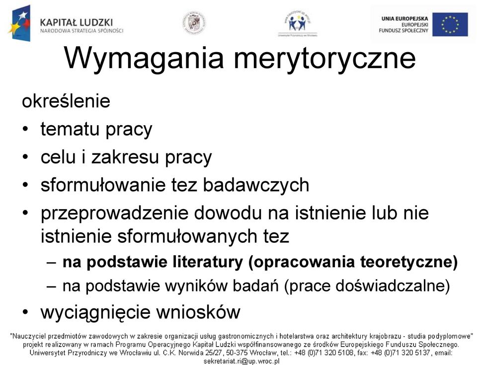 nie istnienie sformułowanych tez na podstawie literatury (opracowania