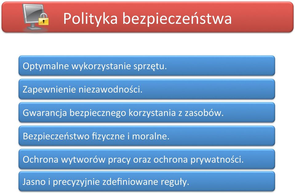 Gwarancja bezpiecznego korzystania z zasobów.