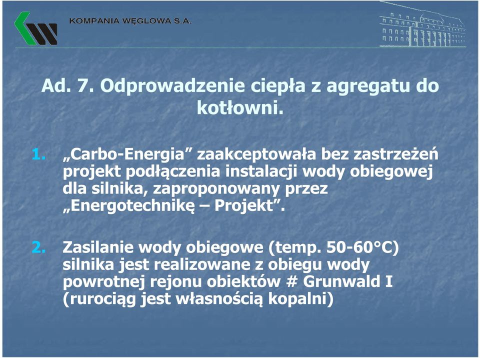 dla silnika, zaproponowany przez Energotechnikę Projekt. 2.