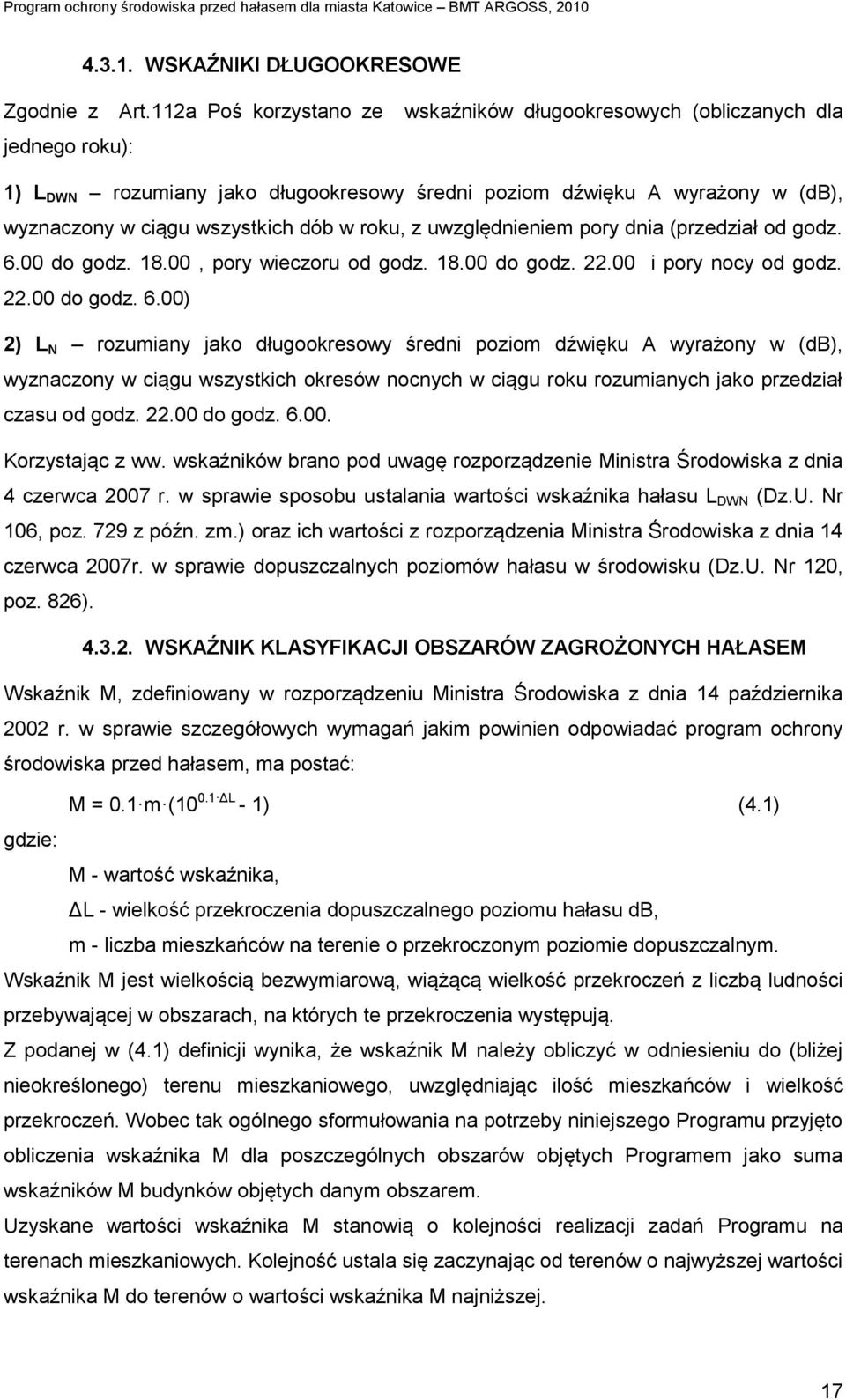 roku, z uwzględnieniem pory dnia (przedział od godz. 6.