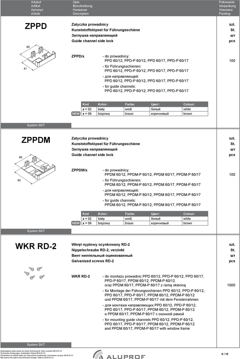 prowadnicy Kunststoffstöpsel für Führungsschiene Заглушка направляющей Guide channel side lock 63 ZPPDM/x - do prowadnicy: PPDM /12, PPDM-P /12, PPDM /17, PPDM-P /17 100 - für Führungsschienen: PPDM