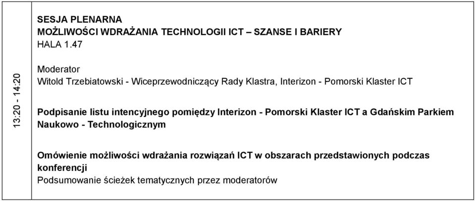 intencyjnego pomiędzy Interizon - Pomorski Klaster ICT a Gdańskim Parkiem Naukowo - Technologicznym Omówienie