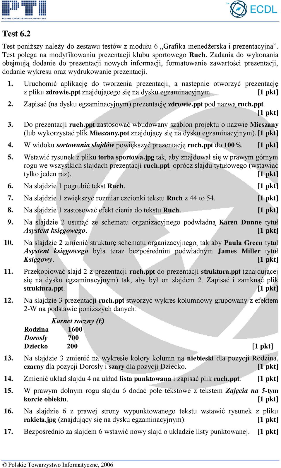 Uruchomić aplikację do tworzenia prezentacji, a następnie otworzyć prezentację z pliku zdrowie.ppt znajdującego się na dysku egzaminacyjnym. 2. Zapisać (na dysku egzaminacyjnym) prezentację zdrowie.