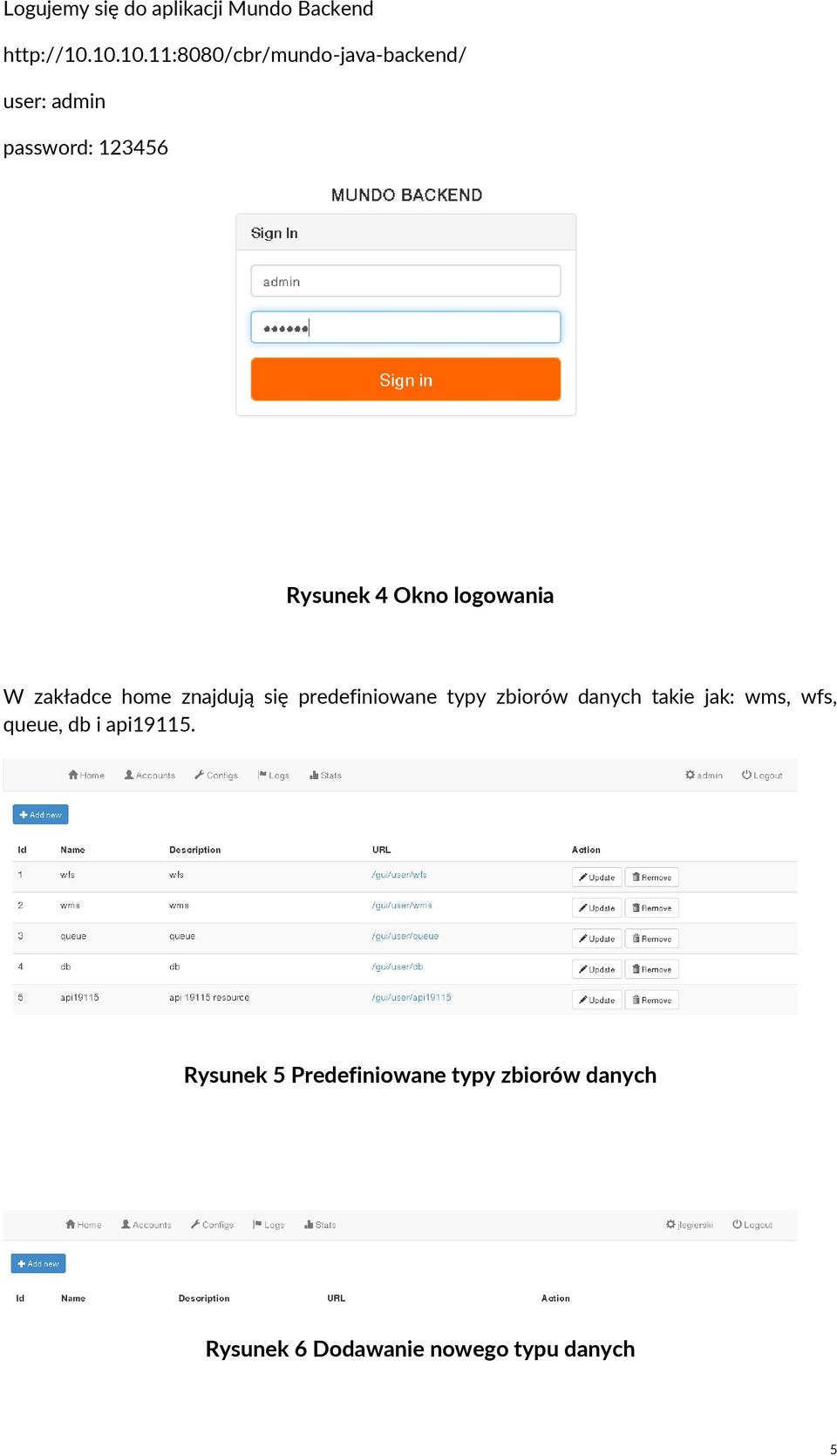 logowania W zakładce home znajdują się predefiniowane typy zbiorów danych takie