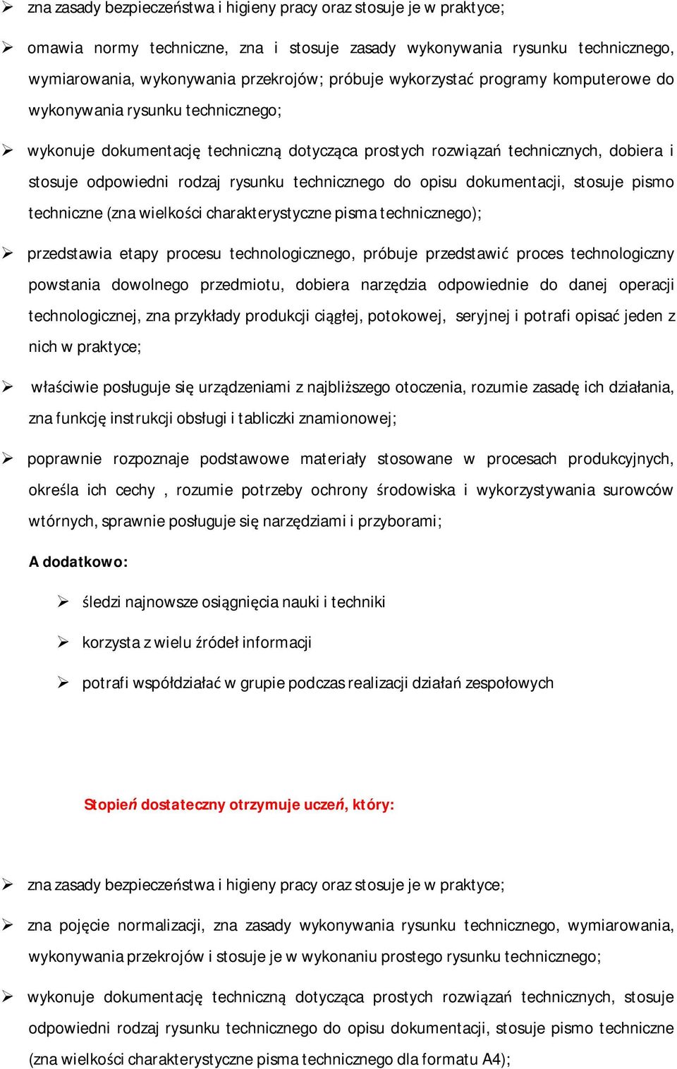 próbuje przedstawić proces technologiczny powstania dowolnego przedmiotu, dobiera narzędzia odpowiednie do danej operacji technologicznej, zna przykłady produkcji ciągłej, potokowej, seryjnej i