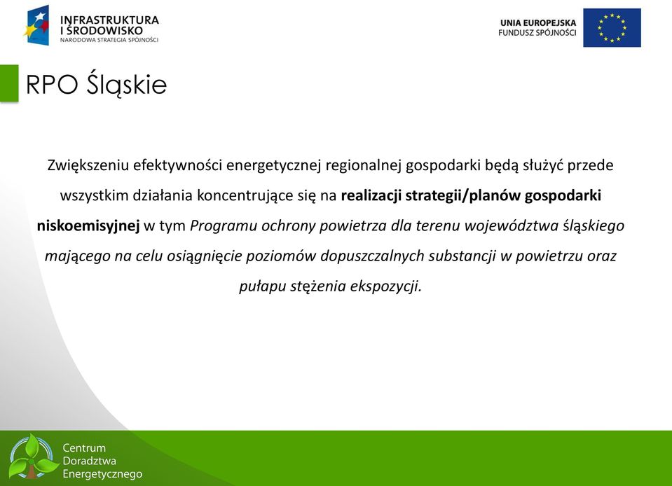 niskoemisyjnej w tym Programu ochrony powietrza dla terenu województwa śląskiego mającego