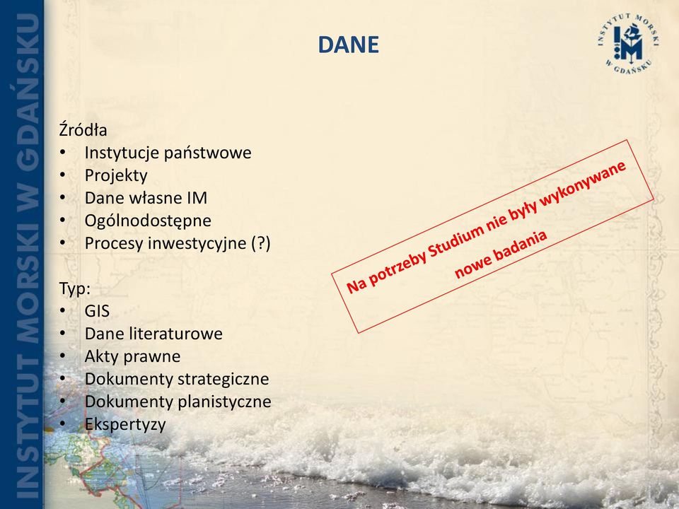 ) Typ: GIS Dane literaturowe Akty prawne