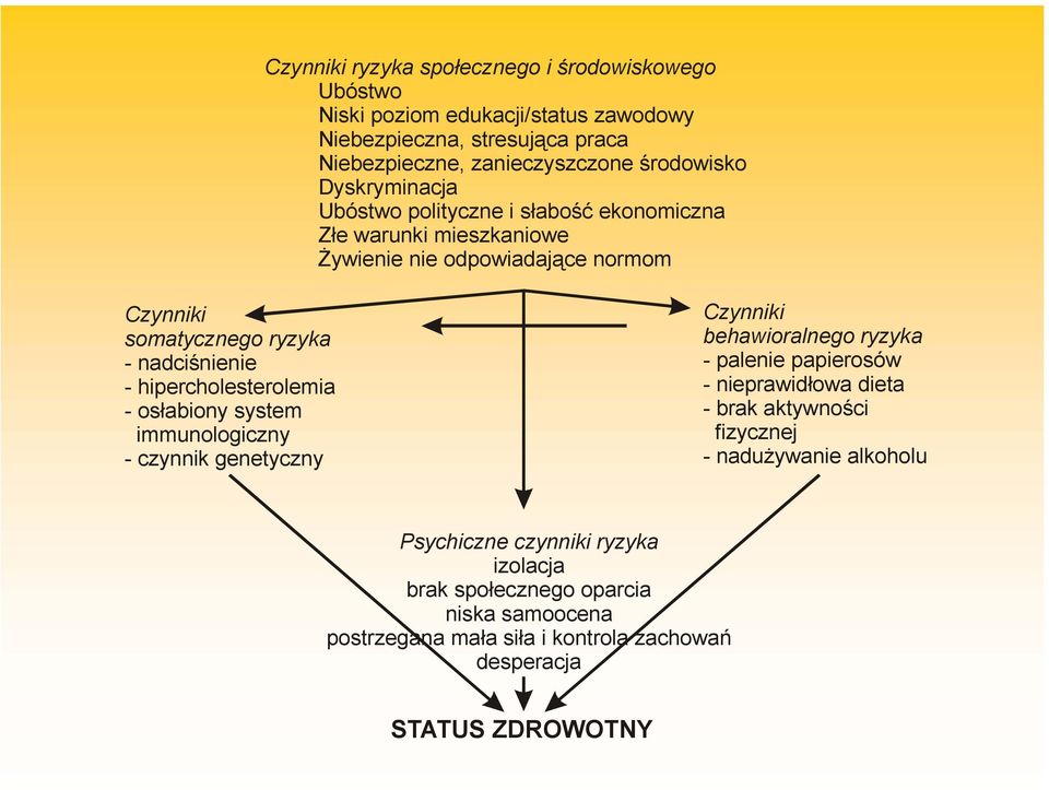 hipercholesterolemia - osłabiony system immunologiczny - czynnik genetyczny Czynniki behawioralnego ryzyka - palenie papierosów - nieprawidłowa dieta - brak aktywności