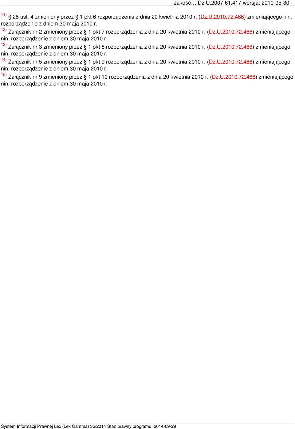 13) Załącznik nr 3 zmieniony przez 1 pkt 8 rozporządzenia z dnia 20 kwietnia 2010 r. (Dz.U.2010.72.466) zmieniającego nin. rozporządzenie z dniem 30 maja 2010 r.