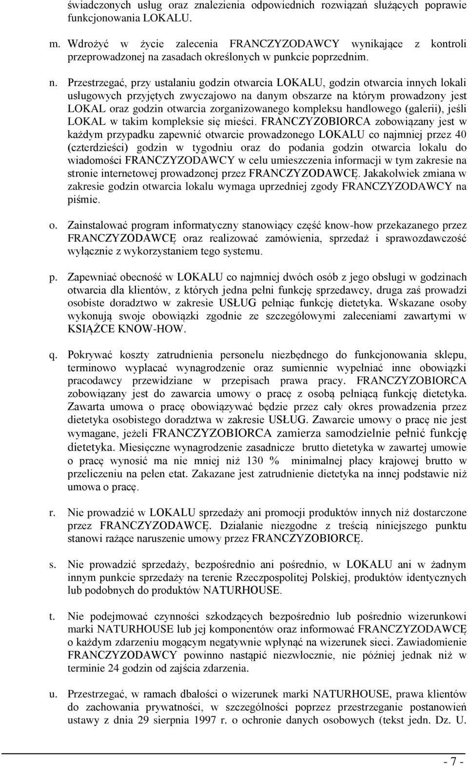 zasadach określonych w punkcie poprzednim. n.