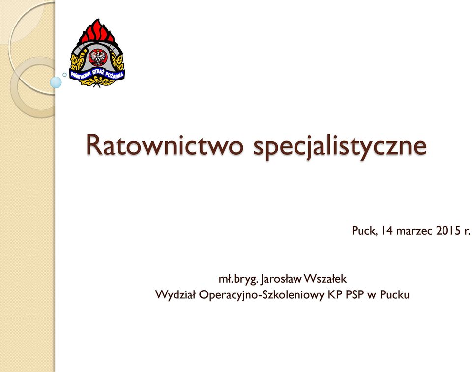 bryg. Jarosław Wszałek Wydział