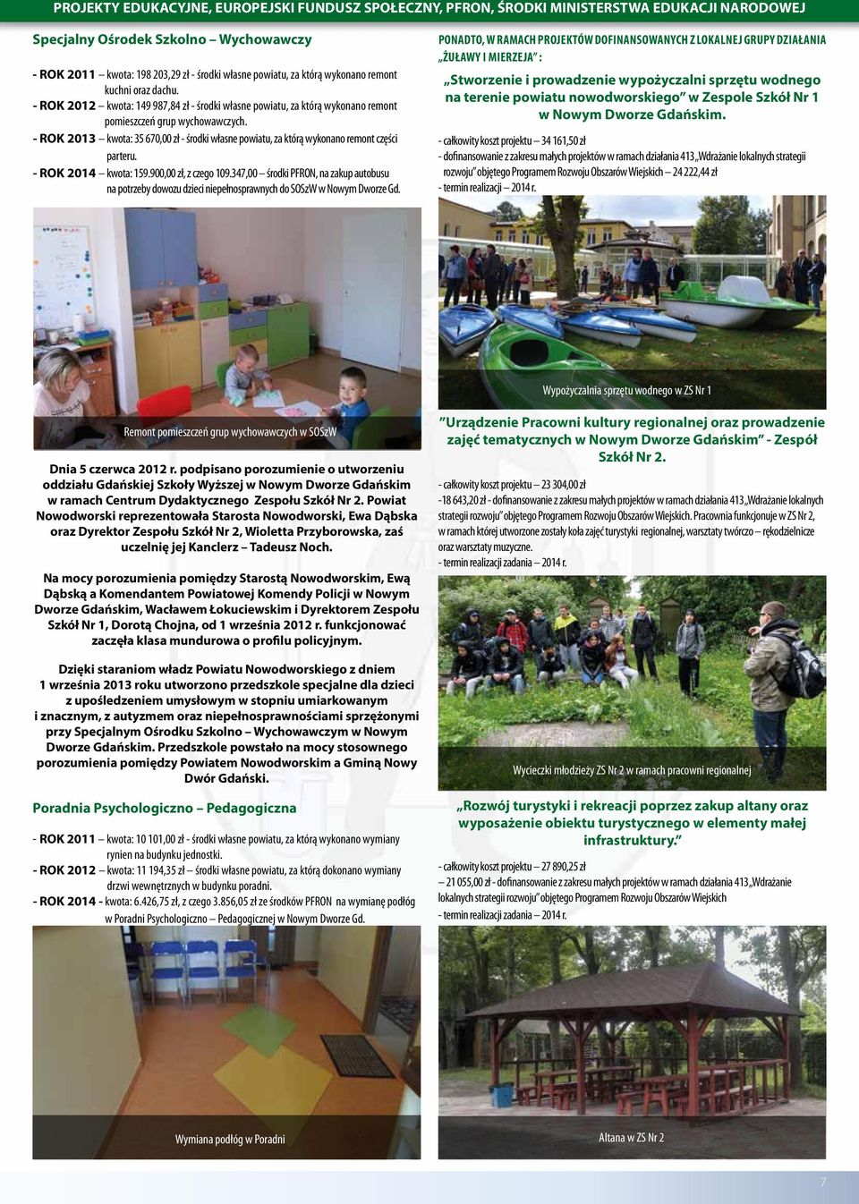 - ROK 2013 kwota: 35 670,00 zł - środki własne powiatu, za którą wykonano remont części parteru. - ROK 2014 kwota: 159.900,00 zł, z czego 109.